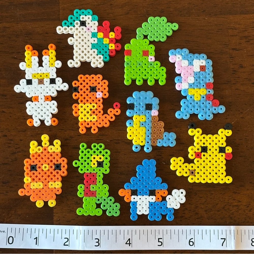 Pokemon Perler Bead Lot of 10 figures - Handmade - Cupcake Toppers